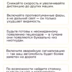 Вам известны особенности вождения автомобиля в тумане?